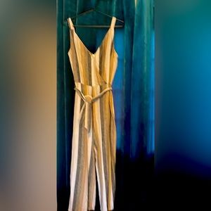 Dynamite stripped romper with V neck